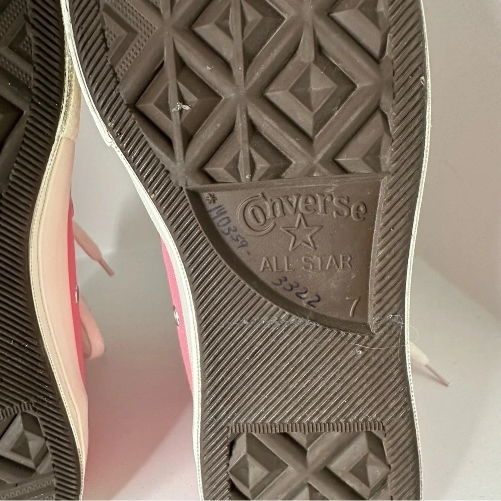 Comme Des Garçons Play × Converse Pink Sneakers SZ W9 - Picture 7 of 8